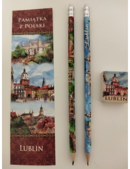 Zestaw ołówki+gumka+zakładka