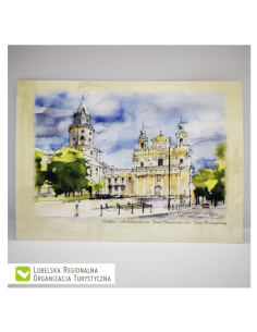 Reprodukcja akwarela Pl. Katedralny 2