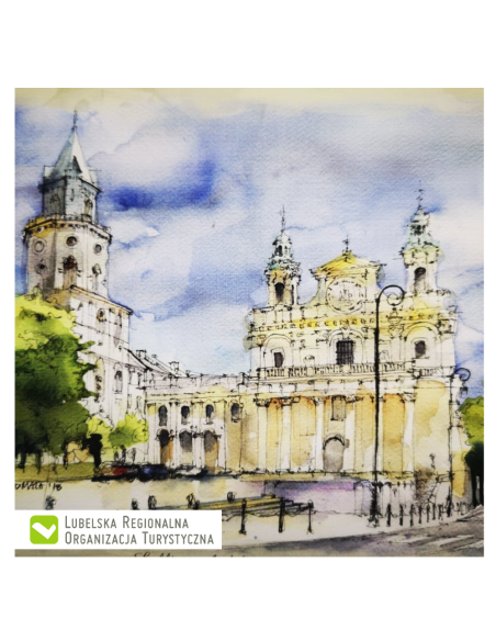 Reprodukcja akwarela Pl. Katedralny