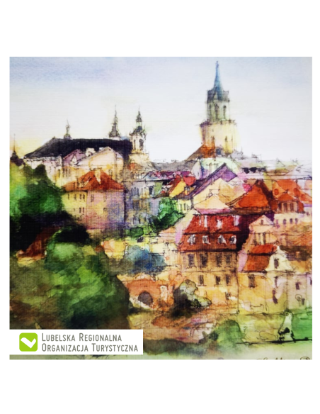 Reprodukcja akwarela Panorama Lublina